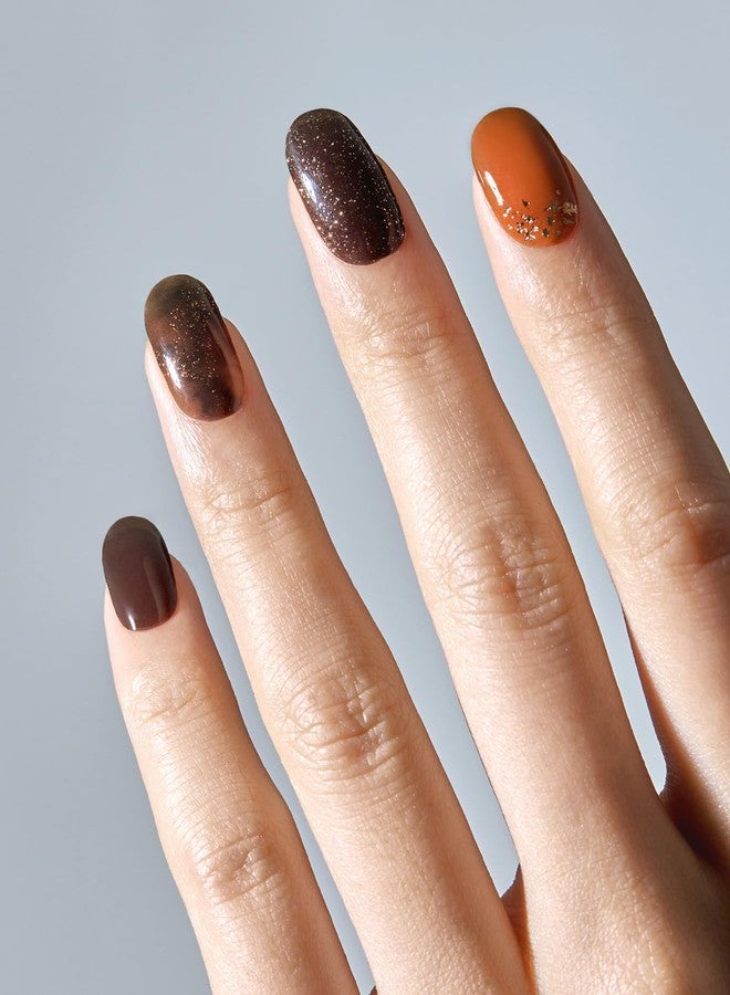 اوهورا شرائط جل الأظافر شبه المعالجة من أوهورا (لون القرفة) - متوافقة مع جميع أنواع مصابيح الأظافر، بجودة صالونات التجميل، تدوم طويلاً، سهلة الاستخدام والإزالة - تتضمن قطعتين لتحضير الأظافر، ومبرد أظافر، وعصا خشبية - Image 2